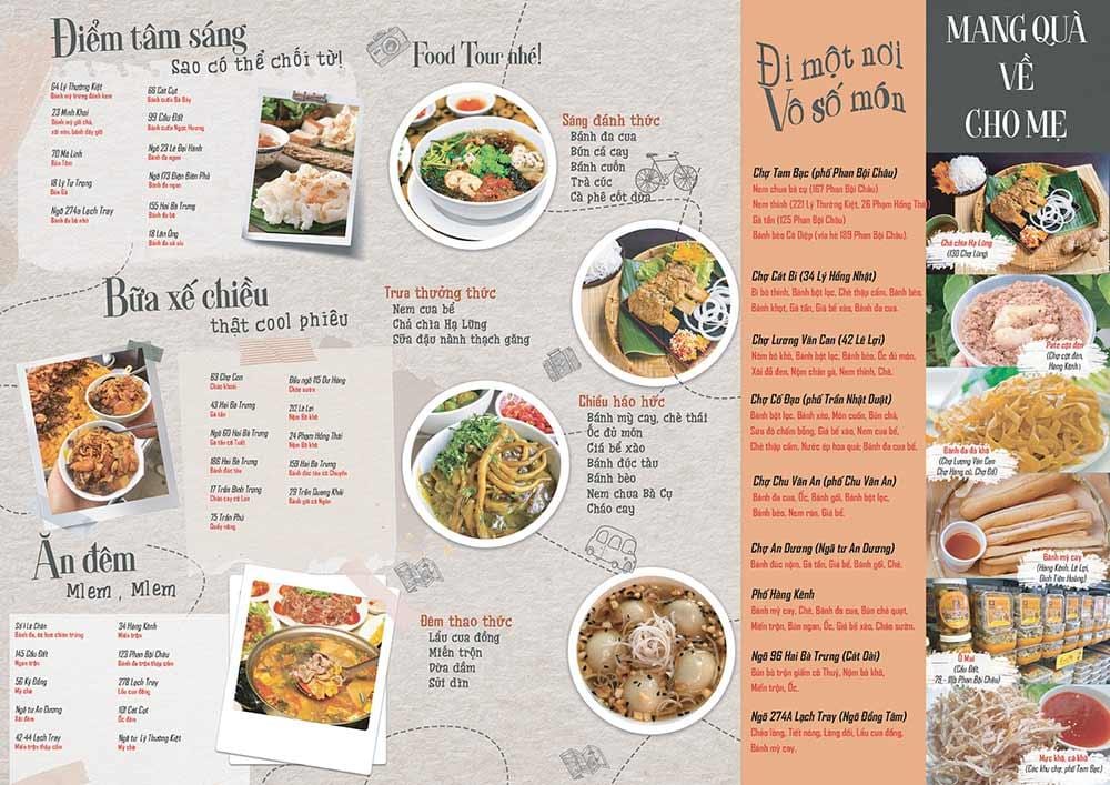 Bản đồ food tour Hải Phòng.